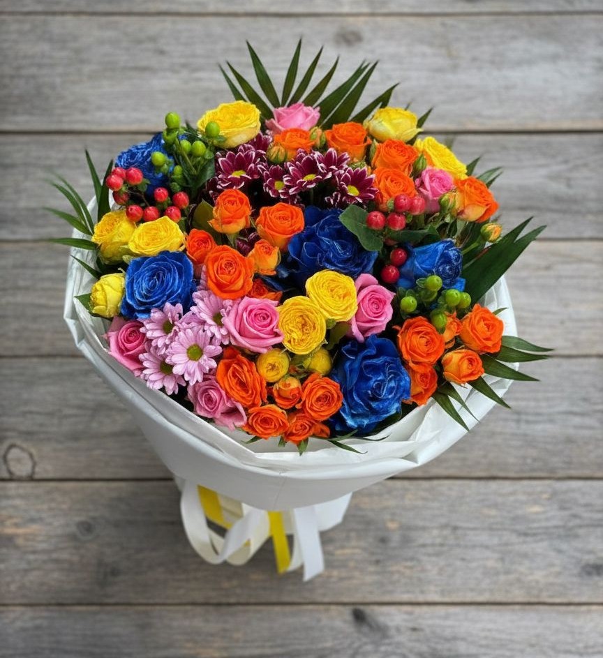 Букет цветов из: Розы и Хризантемы в Нижнедевицке