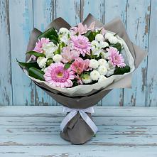 Букет цветов из:  Герберы, Альстромерии и Хризантемы #REPLACE_PRED# Нижнедевицке