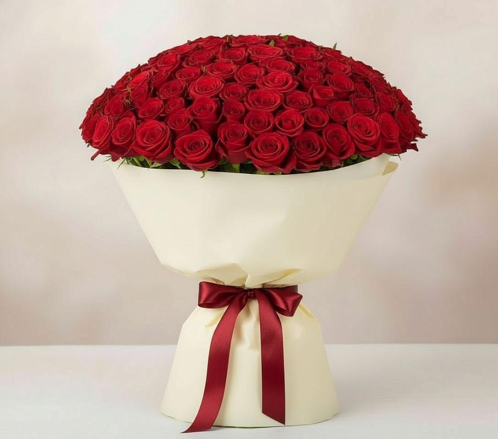 Букет 101 Красная роза Милано в Нижнедевицке