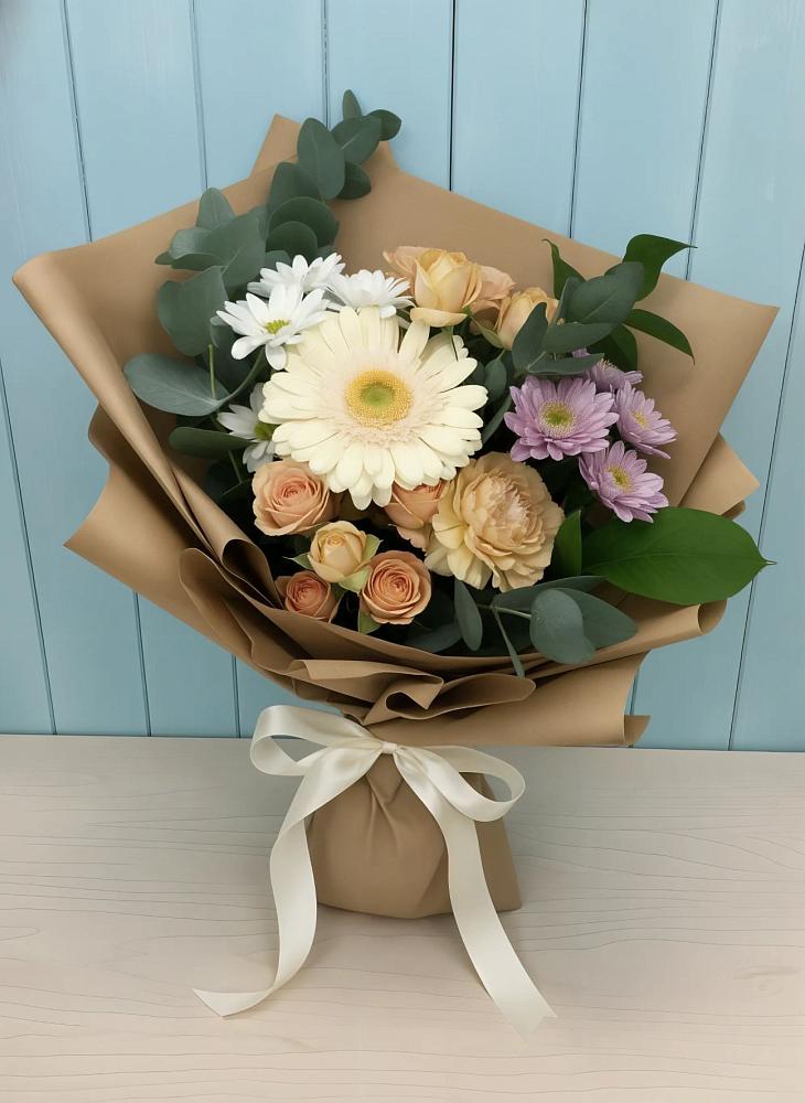 Букет цветов из: Герберы и Хризантемы в Нижнедевицке