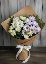 Букет цветов из:  Хризантемы и Розы #REPLACE_PRED# Нижнедевицке