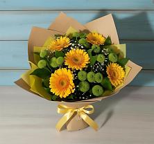 Букет цветов из:  Герберы и Хризантемы в Нижнедевицке