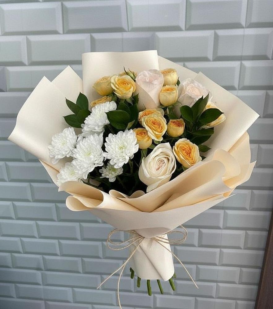 Букет цветов из: Розы и Хризантемы в Нижнедевицке