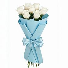 Букет 7 белых роз Проуд в Нижнедевицке