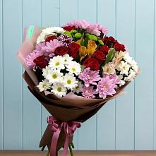 Букет цветов из:  Розы, Хризантемы и Альстромерии #REPLACE_PRED# Нижнедевицке
