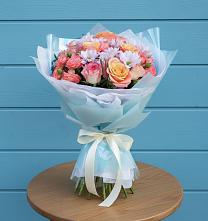 Букет цветов из:  Хризантемы и Розы в Нижнедевицке
