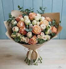 Букет цветов из:  Альстромерии и Розы #REPLACE_PRED# Нижнедевицке
