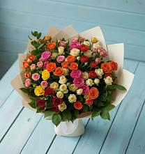 Букет Микс из разноцветных кустовых роз #REPLACE_PRED# Нижнедевицке